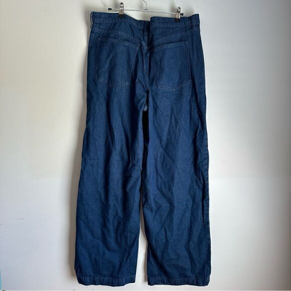 NWT Abercrombie & Fitch Mid Rise Ultra Wide Leg Jeans Size 32 14 LONG 32/14L NEW - Picture 3 of 11